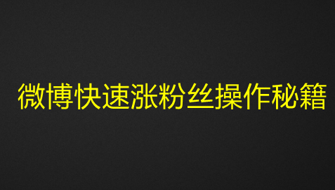 微博快速涨粉丝操作秘籍-虚拟货源网
